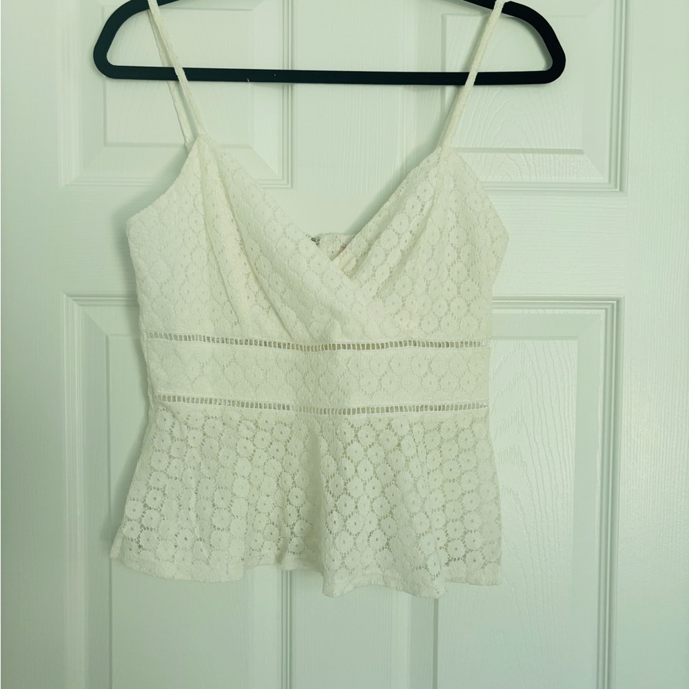 White Peplum Top